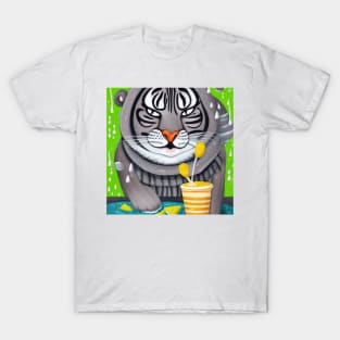 happy tiger love ice cream T-Shirt